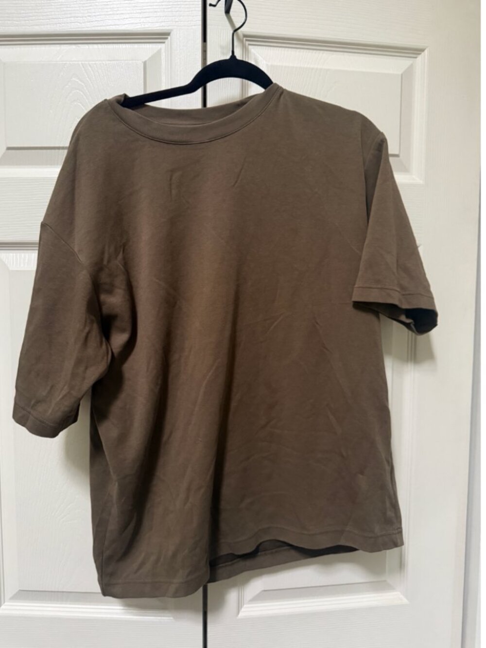 UNIQLO U Brown Oversized Boxy Crewneck T-Shirt Men's L
